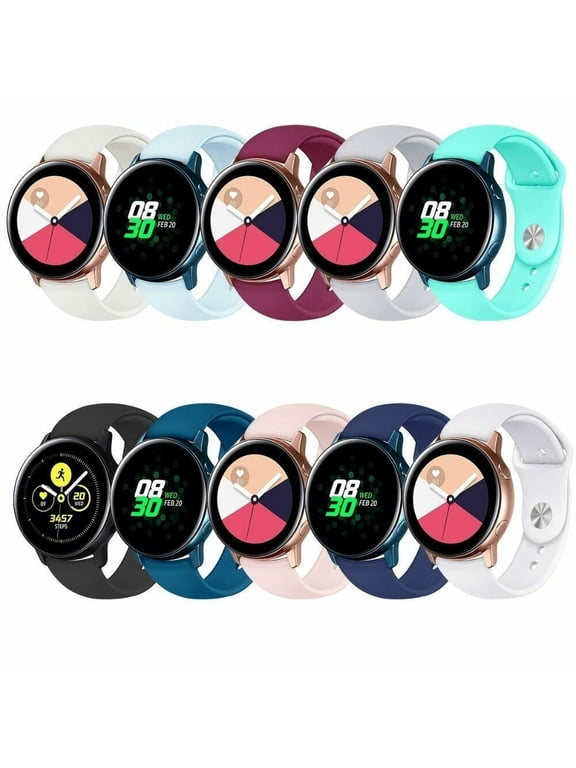 Fit Samsung Galaxy Watch Active/Active 2 Bands, 20mm Quick Release Stylish Sport Silicone Bands Straps Wristbands Bracelet Watch Band Replacement for 42mm Galaxy Watch