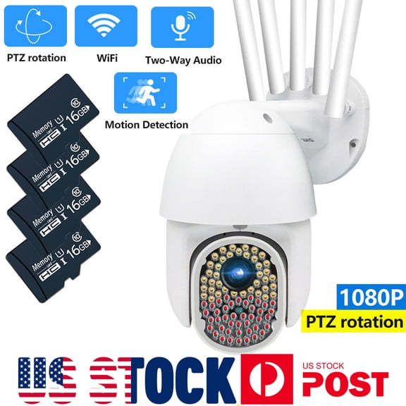 Amerteer HD 1080P IP Camera, 82 LED Infrared IR Cam Two-way IntercomWireless Outdoor Dome Waterproof Camera with 64G Memory Card