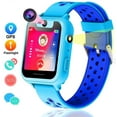 thumbnail image 1 of Amerteer Kids GPS Anti-Lost Smart Watch,1.54 inch Touch Screen SOS GPS Location Flashlight with HD Camera Playing Games UI Dial SOS Emergency Alarm Low-Power Alarm Function (Blue), 1 of 7