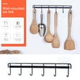 thumbnail image 1 of Amerteer Kitchen 13 Inch Metal Drilling Free 6 Hook Pot Rack & Cooking Utensil Bar, 1 of 7