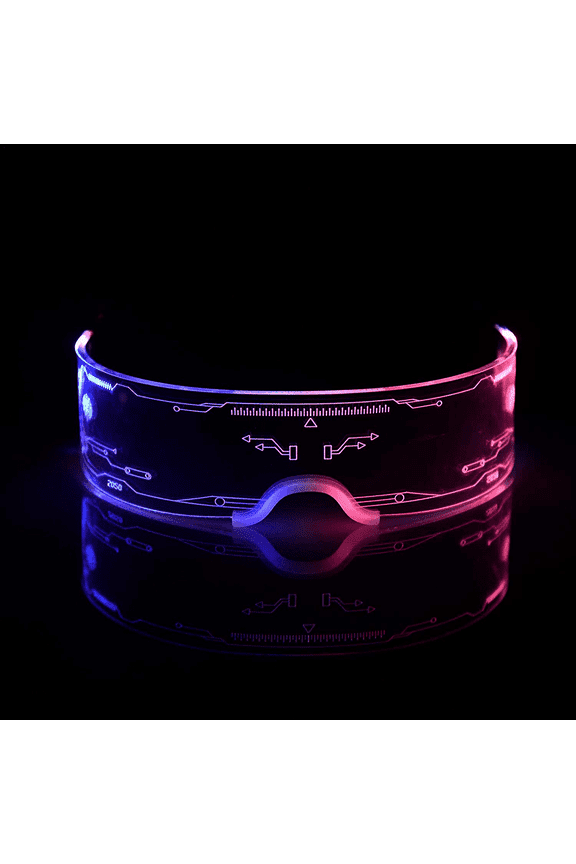 LED Light Up Glasses for adultLED Visor Glasses 7Colors Futuristic Electronic Colorful Luminous Glasses,Party LED Neon Glasses, for Party Concert Live Festival Cosplay