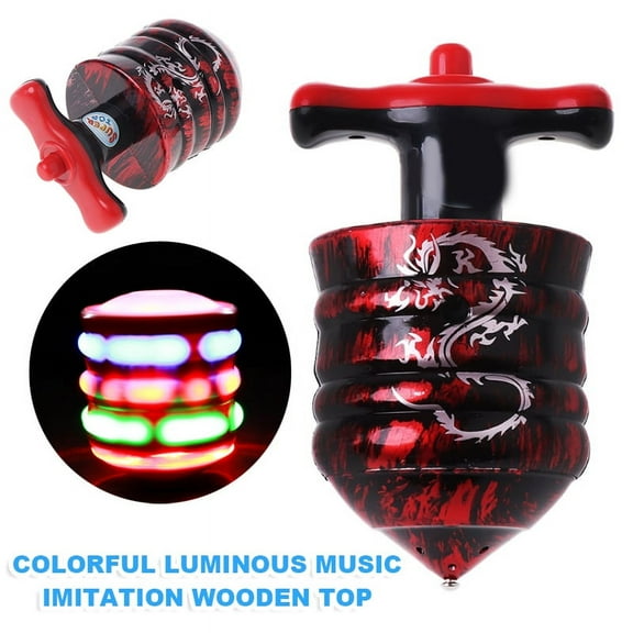 Amerteer Music Gyroscope Light Up Spinning Tops for Kids LED Gyro Flashing Peg-Top Spinner Toys Glow Music Gyro Christmas Toy Toys in The Dark Party Favors Bulk for Kid Children Gifts