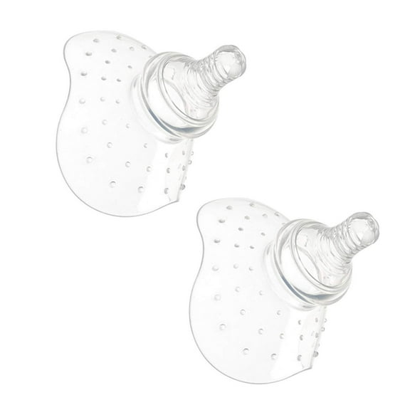 Amerteer Nipple Shield Premium Contact Nippleshield for Breastfeeding with Latch Difficulties or Flat or Inverted Nipples, Non-Toxic Massage Granules and Cross Outlet Nipple Shield(2 Pack)