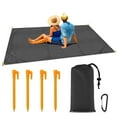 thumbnail image 1 of Amerteer Outdoor Proof Beach Blanket/Compact Pocket, Extra Large 79”x 55” Beach Mat, Big & Compact Sand Free Mat Quick Drying, Lightweight & Durable with 4 Stakes& 1 Carabiner, 1 of 7