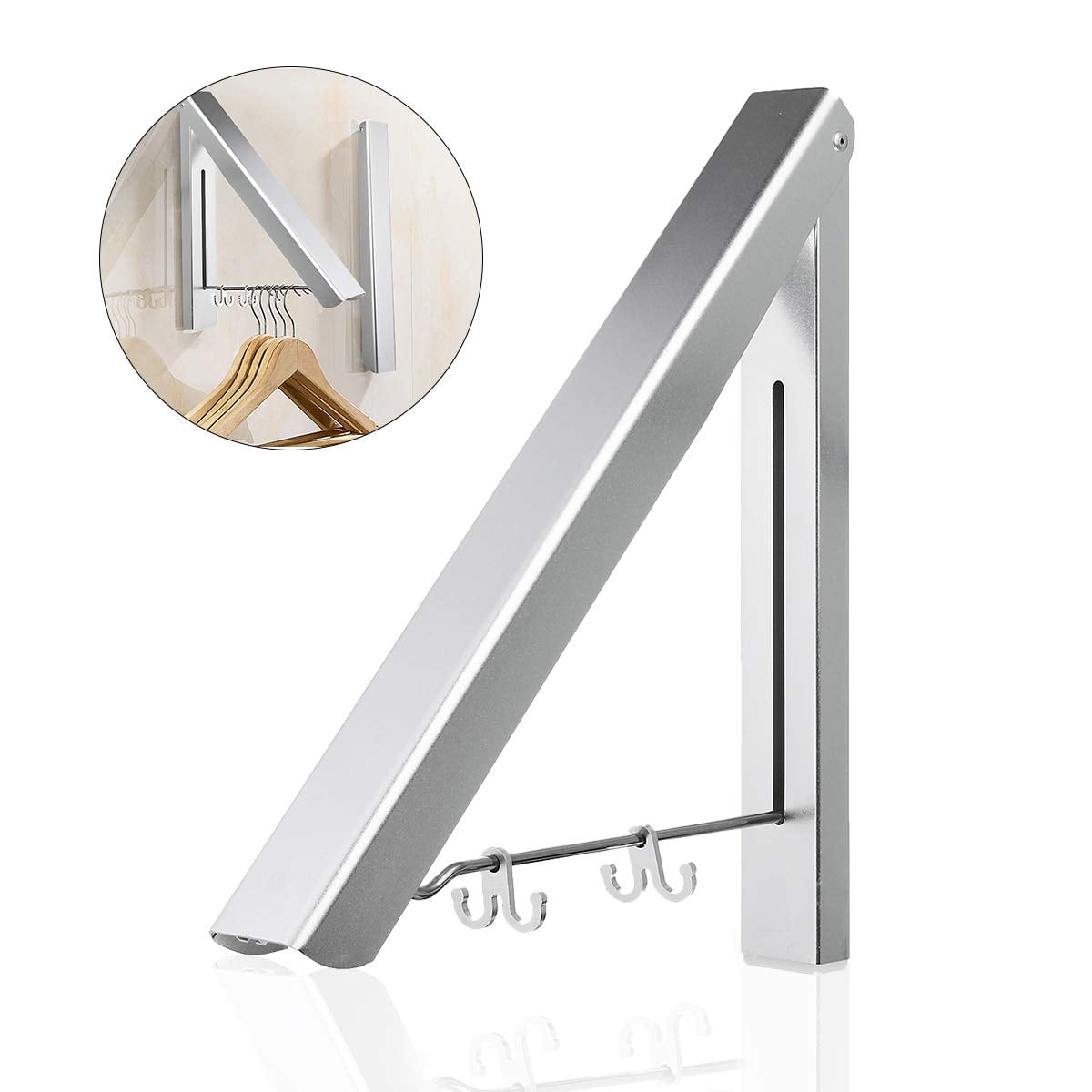 Amerteer Retractable Clothes Drying Rack, Easy Installation Wall