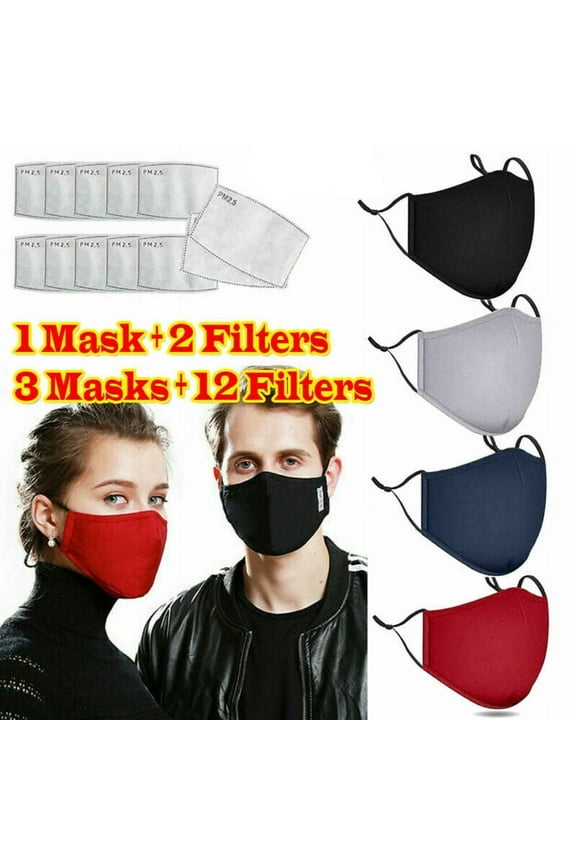 Reusable Respirator Face Mouth Mask Dust Haze Anti-Pollution Smoke Air Purifying Face Cover PM2.5 Face Cover Outdoor Fashion Face Protections Man and Woman
