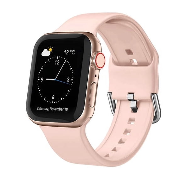 Amerteer Silicone Sport Replacement Watch Band Strap for Apple Watch Series 1, 2, 3, 4, 5, 6 - 38mm, 40mm, 42mm, or 44mm