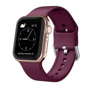 Amerteer Silicone Sport Replacement Watch Band Strap for Apple Watch Series 1, 2, 3, 4, 5, 6 - 38mm, 40mm, 42mm, or 44mm