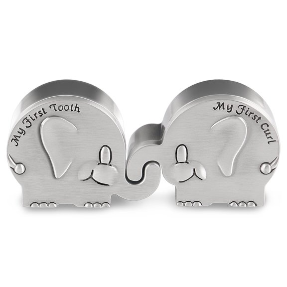 Amerteer Silver Tooth Holder, Baby First Tooth and Curl Keepsake Box Set, Teeth Fairy Containter Gift Boxes for Child Kids Baby Tooth Fairy Box Tooth Holder for Kids | Birthday Gift