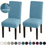 Amerteer Stretch 2-Piece Polyester Dining Chair Slipcover, Blue
