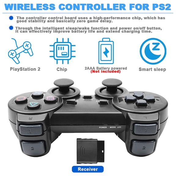 Amerteer USB Wireless Gaming Controller Gamepad for PC/Laptop Computer(Windows XP/7/8/10) & PS3 & Android & Steam (Black)