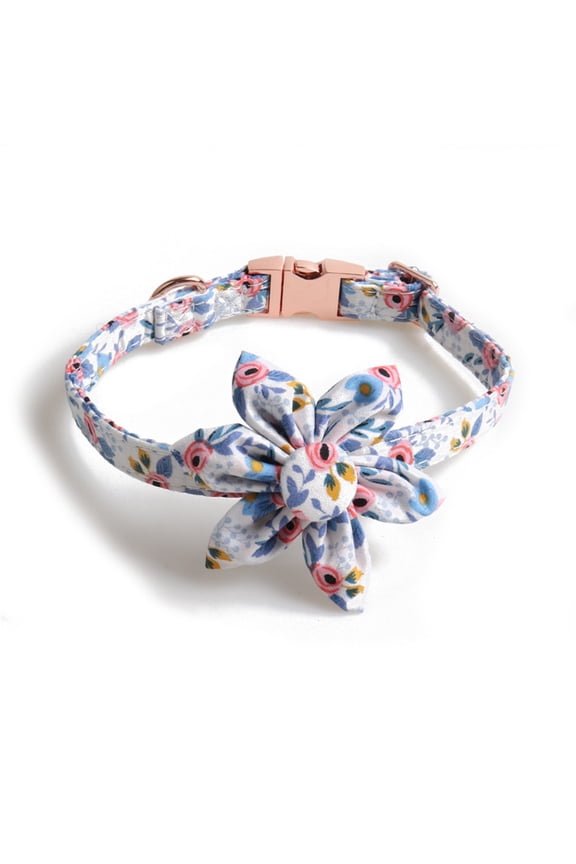 Unique Designer Dog Collar, Soft Padded Adjustable, For Small, Medium and Large Dogs Floral Pattern Engraved Pet Collars with Personalized Gold Buckle
