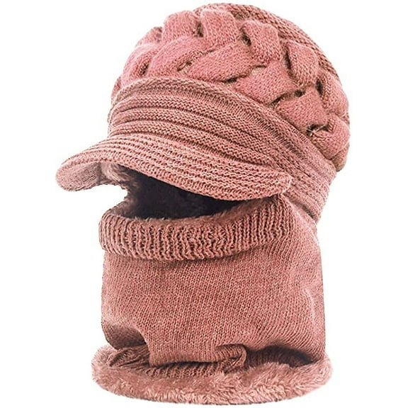 Amerteer Winter Knitted Balaclava Beanie Hat Warm Cycling Ski Mask Universal Size,Winter Slouchy Beanie Gloves for Women Knit Hats Skull Caps Touch Screen