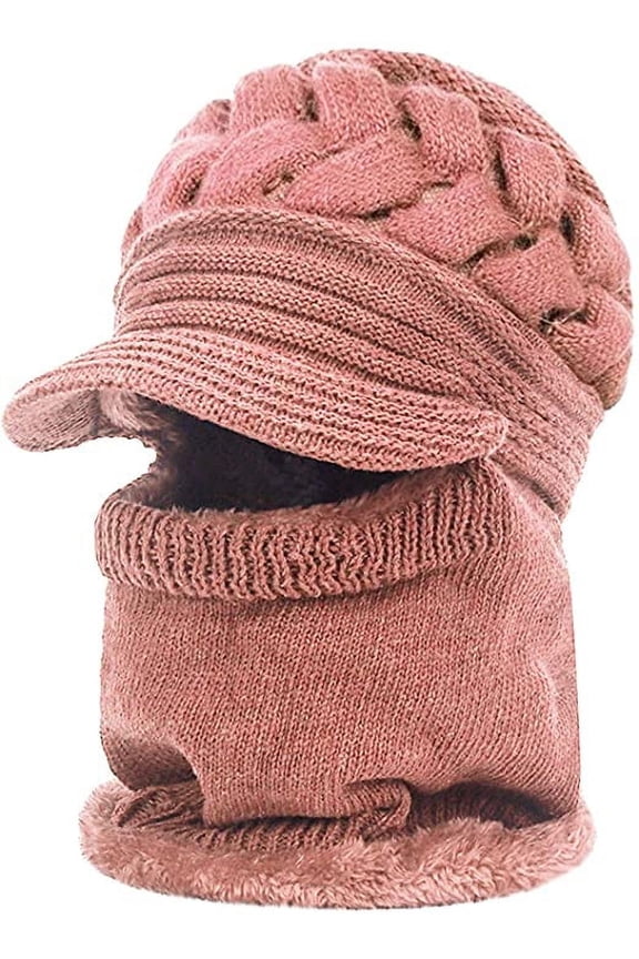 Winter Knitted Balaclava Beanie Hat Warm Cycling Ski Mask Universal Size,Winter Slouchy Beanie Gloves for Women Knit Hats Skull Caps Touch Screen