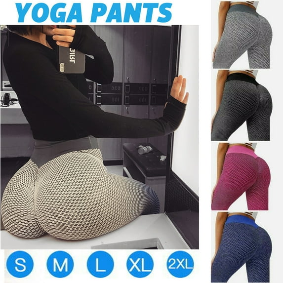 Amerteer Women High Waist TikTok Leggings Ruched Anti-Cellulite Yoga Pants Gym Fitness