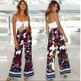 thumbnail image 1 of Amerteer Women's Floral Print Comfy Stretch Palazzo Wide Leg Lounge Pants-L, 1 of 7
