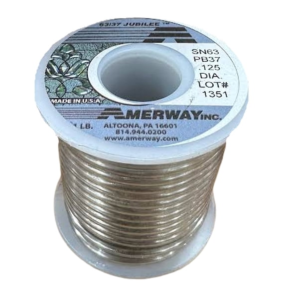 Amerway 63/37 Solder 1lb.Spool for Glass Projects & Other Crafts