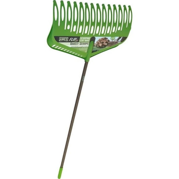 Ames 10000-04411 Ames Flip Scooping Leaf Rake - Green - 24 in.