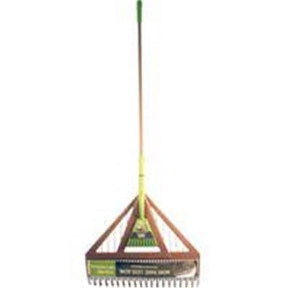 Ames 998270 Dual Tine Poly Leaf Rake with Hand Rake, Green & Brown