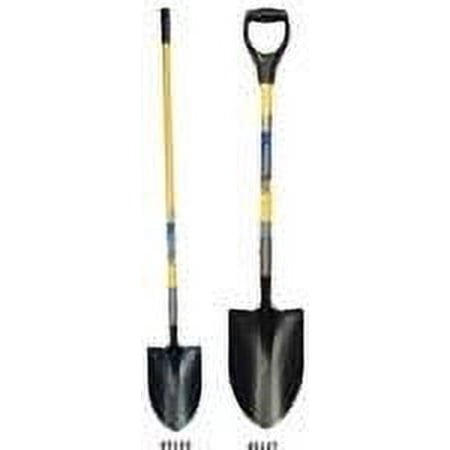 Round Point Shovels with D-Grip Handle, 9 in L X 5.31 in W Blade, Hardwood Handle