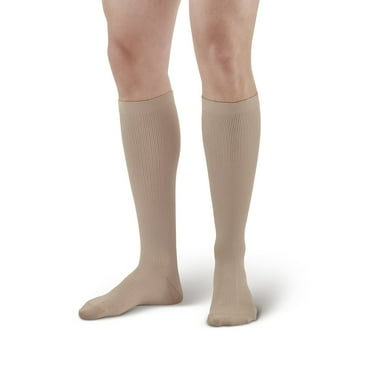 Ames Walker AW Style 104 Men's Microfiber Dress 20-30 mmHg Firm Compression Knee High Socks Black Xlarge