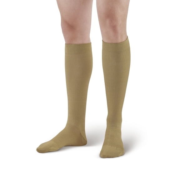 Ames Walker AW Style 111 Cotton 20-30 mmHg Firm Compression Knee High Socks Khaki Xlarge