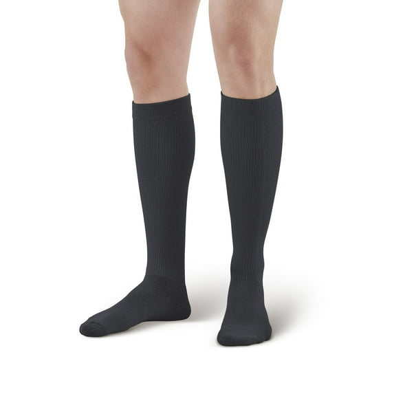 Ames Walker AW Style 121 Coolmax 8-15mmHg Mild Compression Knee High Socks Black XX-Large