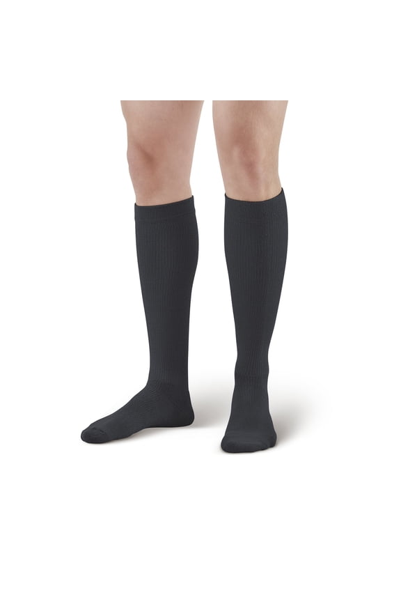 AW Style 122 Coolmax 15-20 mmHg Moderate Compression Knee High Socks Black Medium
