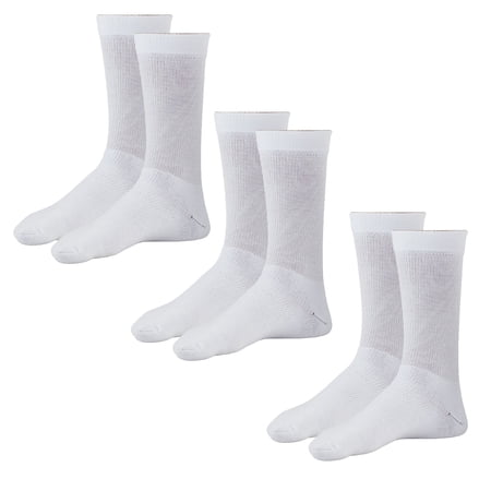 Ames Walker AW Style 130 Coolmax 20-30 mmHg Firm Compression Crew Socks (3-Pack) White Large