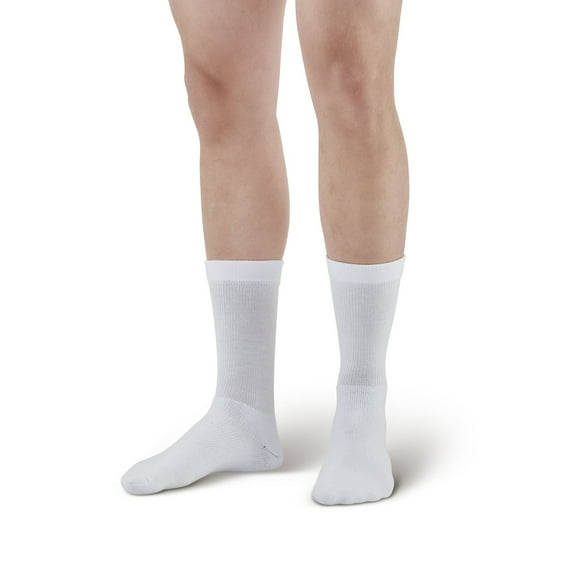 Ames Walker AW Style 130 Coolmax 20-30 mmHg Firm Compression Crew Socks White Xlarge
