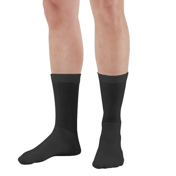 Ames Walker AW Style 130L Coolmax 15-20 mmHg Moderate Compression Crew Socks Black X-Large