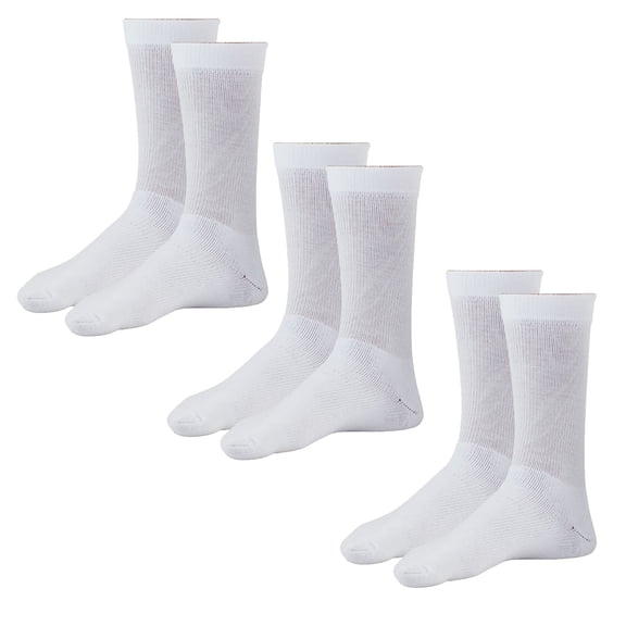 Ames Walker AW Style 131 Coolmax 8-15 mmHg Mild Compression Crew Socks (3-Pack) White Large