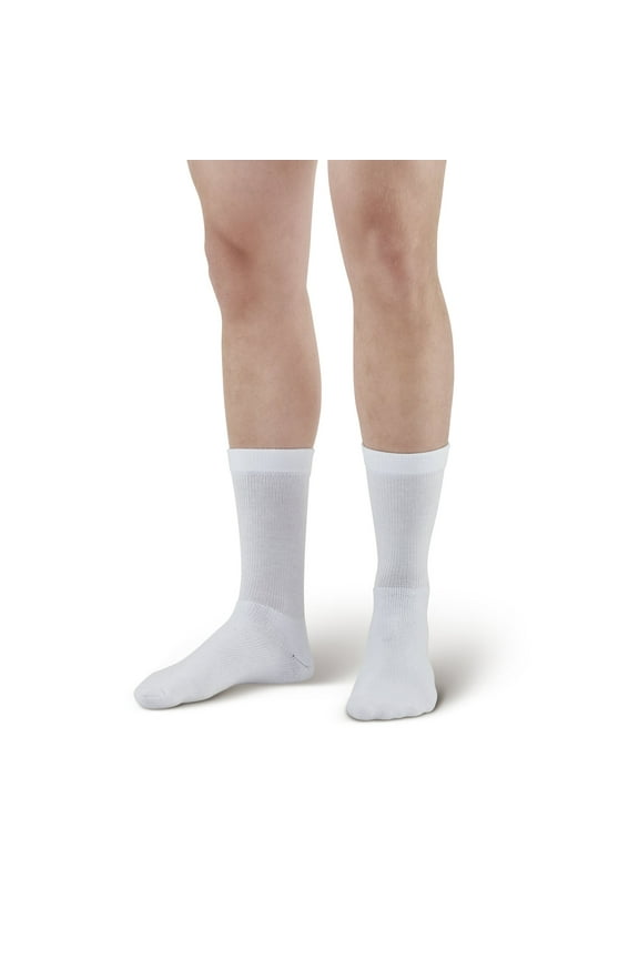 AW Style 131 Coolmax 8-15 mmHg Mild Compression Crew Socks White Xlarge