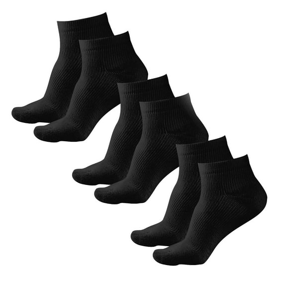 Ames Walker AW Style 140 Coolmax 20-30 mmHg Firm Compression Anklet Socks (3-Pack) Black Large