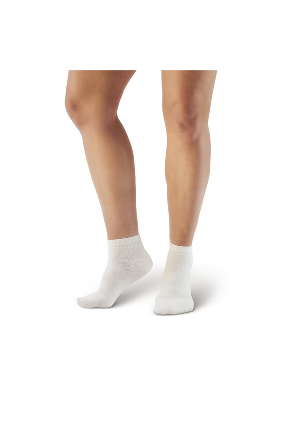 AW Style 140 Coolmax 20-30 mmHg Firm Compression Anklet Socks White Medium