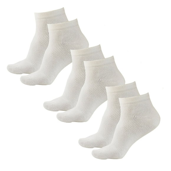 Ames Walker AW Style 141A Coolmax 8-15 mmHg Mild Compression Ankle Socks (3-Pack)White Medium