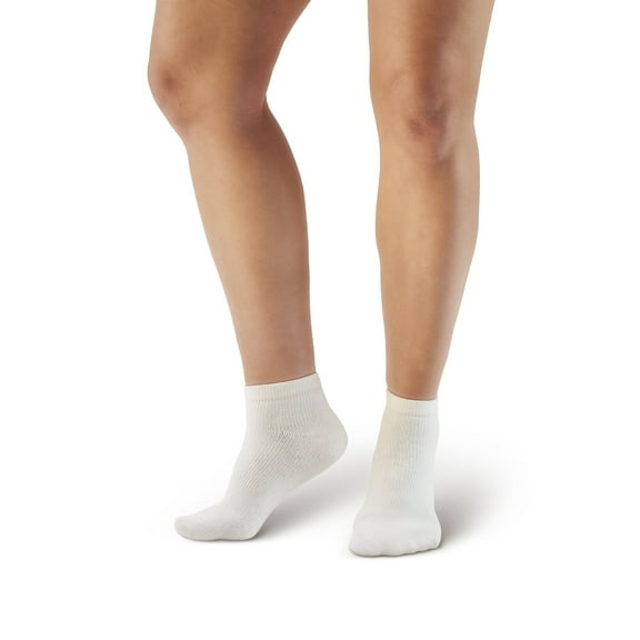 Ames Walker AW Style 141A Coolmax 8-15 mmHg Mild Compression Ankle Socks White Large