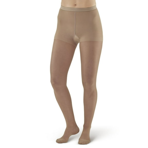 Ames Walker AW Style 15 Sheer Support 15-20 mmHg Moderate Compression Closed Toe Pantyhose Nude Small