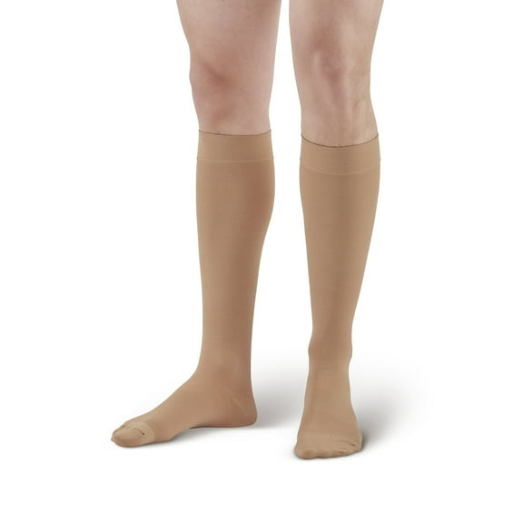Ames Walker AW Style 152 Medical Support Closed Toe 15-20 mmHg Moderate Compression Knee High Stockings Beige Large