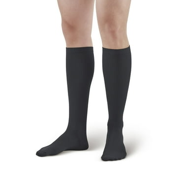 Ames Walker AW Style 166 Men's Travel 15-20 mmHg Moderate Compression Knee High Socks Brown Large