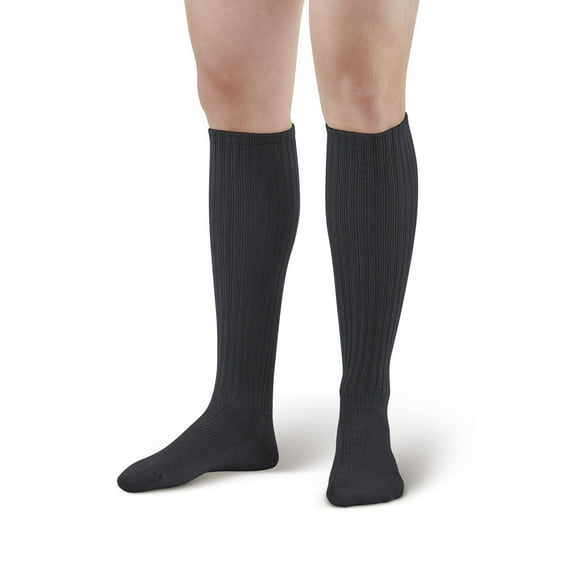 Ames Walker AW Style 185 E-Z Walker Sport 8-15 mmHg Mild Compression Knee High Socks Black Medium