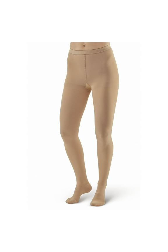 AW Style 203 Medical Support 20-30 mmHg Firm Compression Closed Toe Pantyhose Beige Queen