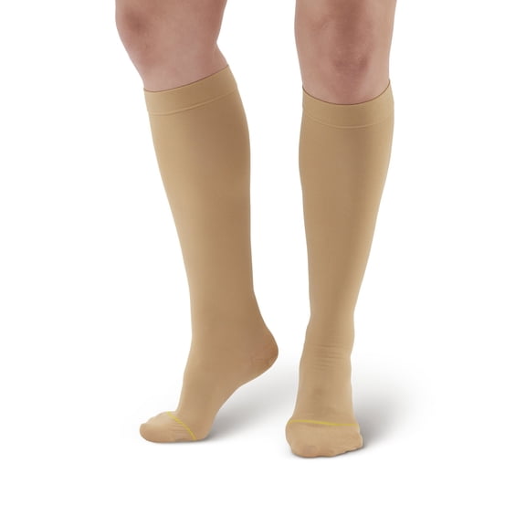 Ames Walker AW Style 222 Anti-Embolism 18 mmHg Closed Toe Compression Knee High Stockings Beige Medium