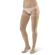 Ames Walker AW Style 292 Luxury Opaque 20-30 mmHg Firm Compression Closed Toe Thigh High Stockings w/Dot Band Beige Small