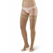 Ames Walker AW Style 45 Sheer Support 15-20 mmHg Moderate Compression Open Toe Thigh High Stockings w/Top Band Black XXLarge