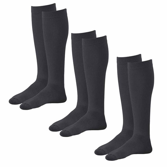 Ames Walker AW Style 632 Diabetic 8-15 mmHg Mild Compression Knee High Socks (3-Pack) Large White
