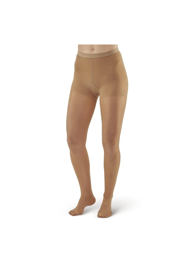 AW Style 78 Soft Sheer 8-15 mmHg Mild Compression Pantyhose Natural Queen Plus
