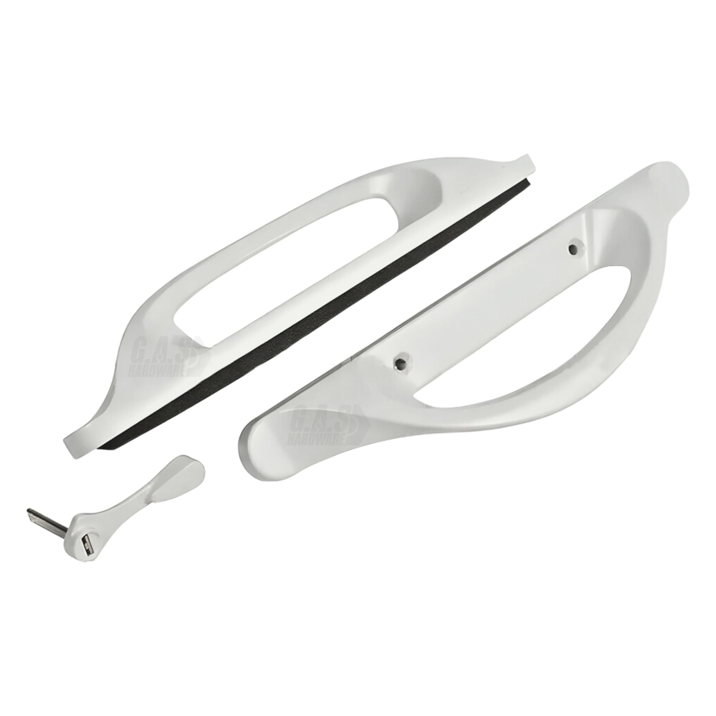 Amesbury Truth Sliding Door Handle Set Replacement | Allure Sliding Glass Patio Door With 3-15/16" Screw Holes - White (DH-372)