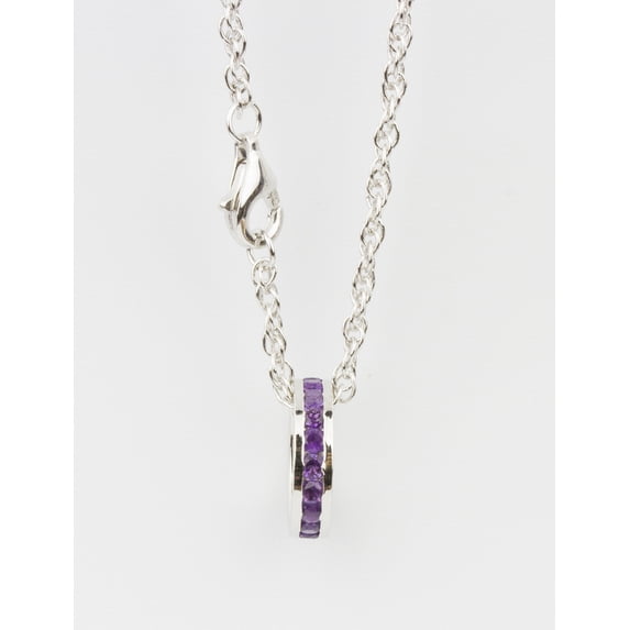 Amethyst 1/2 ct. t.w. February Birthstone Charm in Sterling Silver on a rope chain