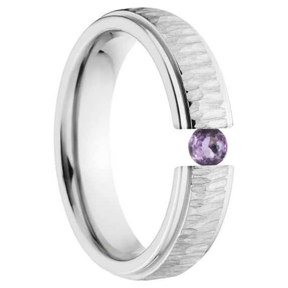Amethyst 5mm Stainless Steel Custom Tension Set Ring